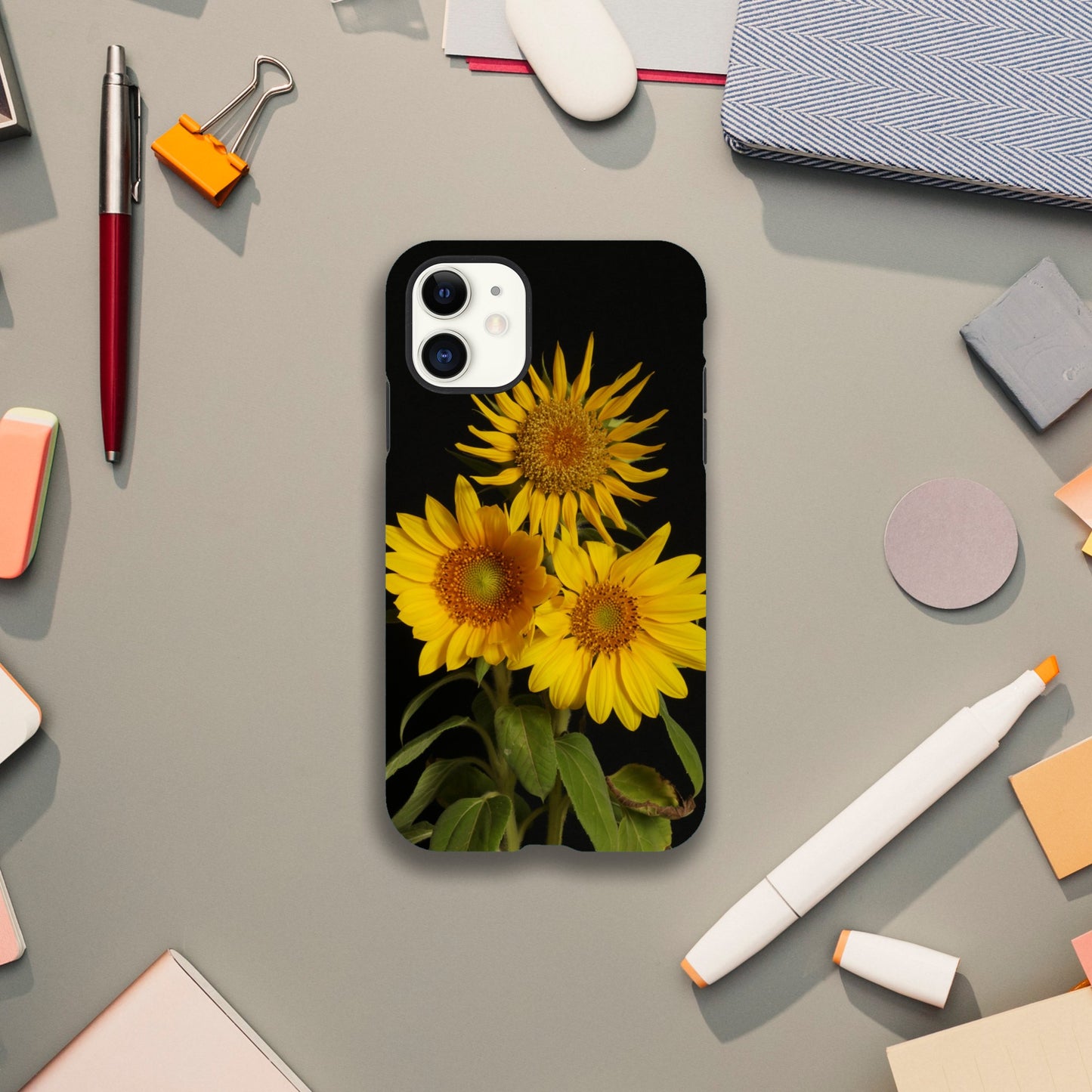 Smartphone Tough Case with Sunflower Print