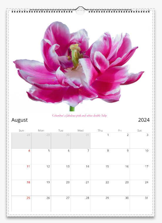 2024 Seasonal Flower Wall A3 and A4 Calendars