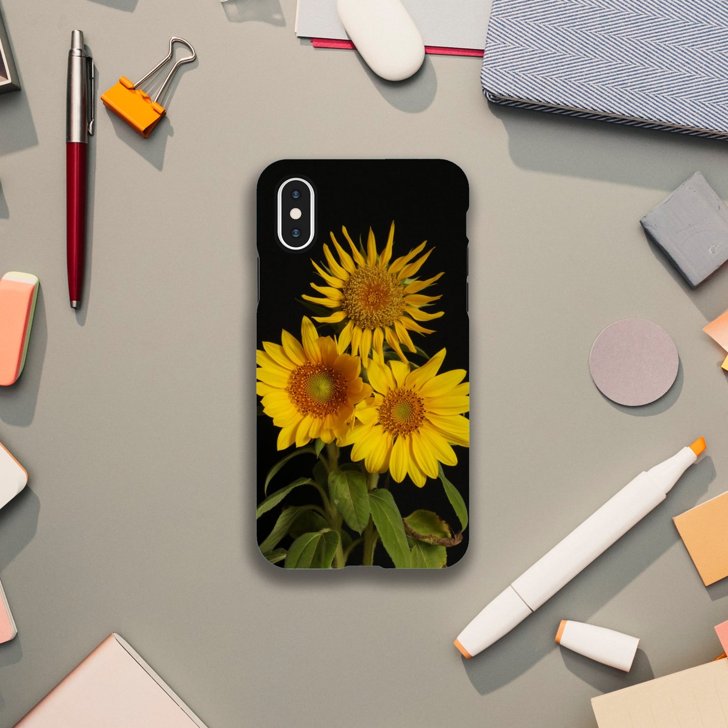 Smartphone Tough Case with Sunflower Print