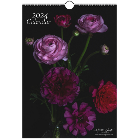 2024 Ranunculus Flower A3 and A4 Wall Calendars